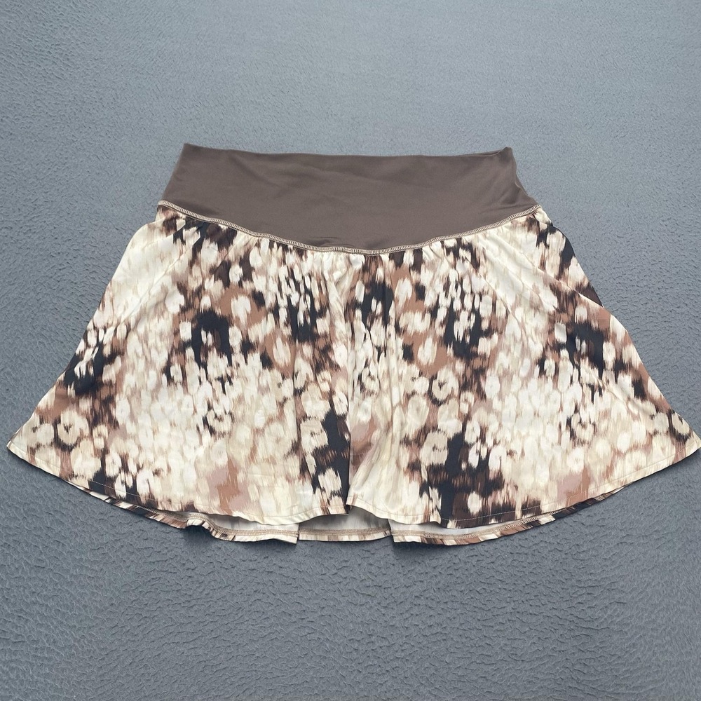 OFFLINE By Aerie Skort Womens XL Brown Animal Print Athletic Lined Stretch Gym